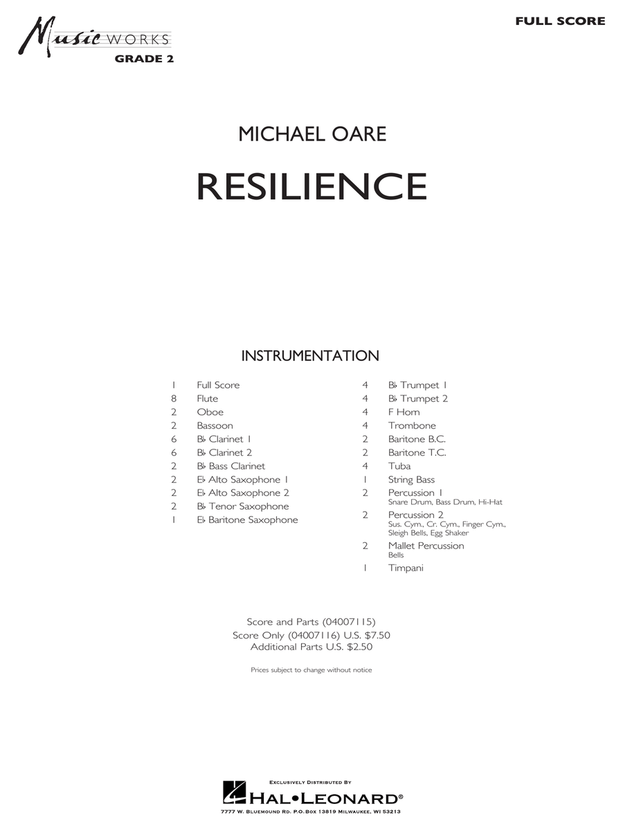 Resilience - Conductor Score (Full Score) Concert Band scores gallery preview page 1