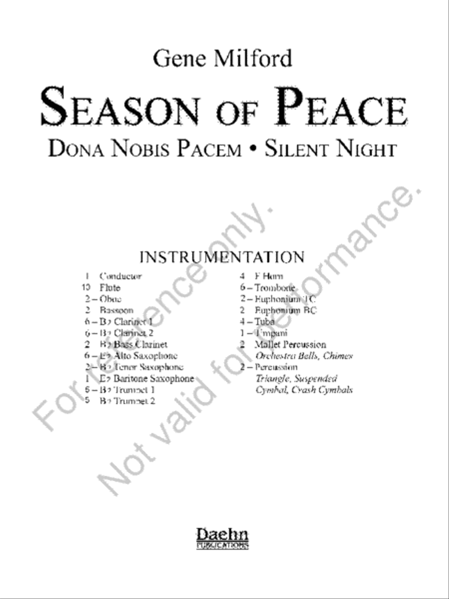 Season of Peace Season of Peace Concert Band scores gallery preview page 2