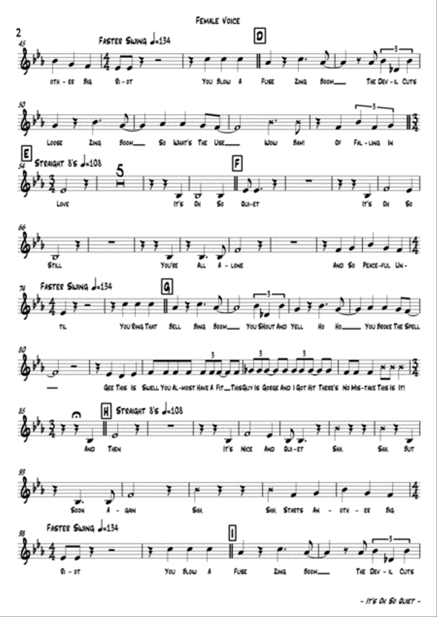 It's Oh So Quiet (und Jetzt Ist Es Still) Jazz Ensemble scores gallery preview page 3