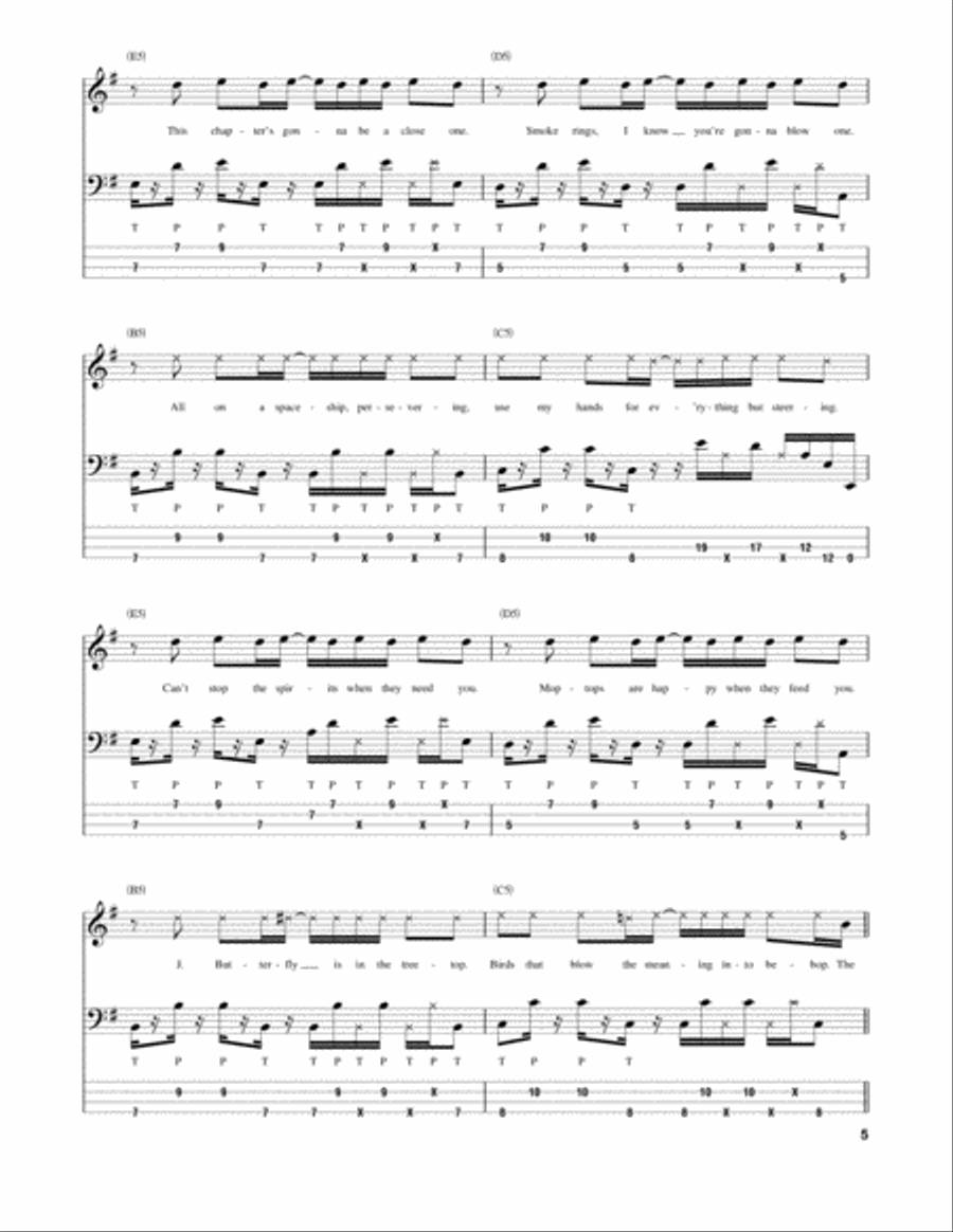 Can't Stop Guitar Tablature scores gallery preview page 5