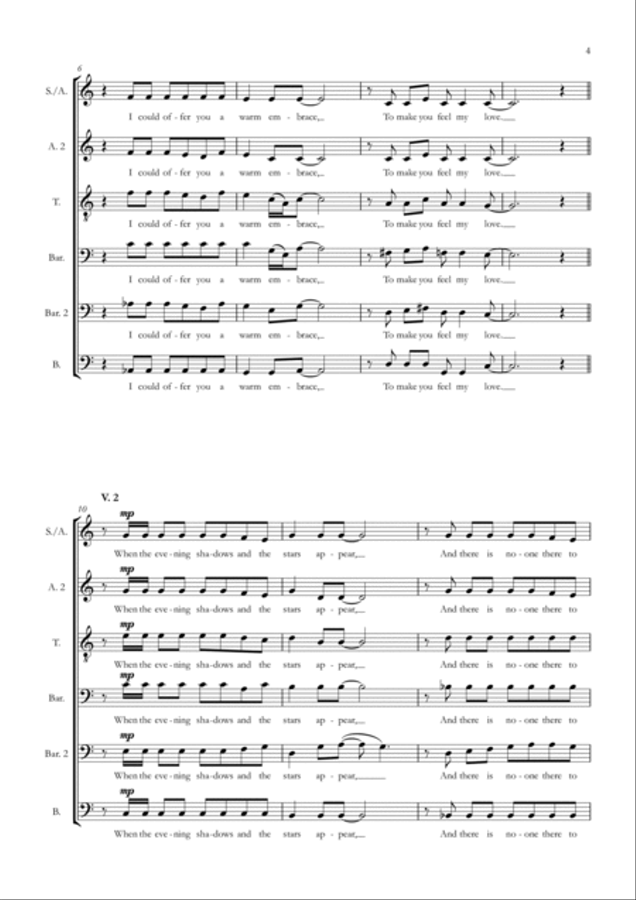 Make You Feel My Love A Cappella scores gallery preview page 4