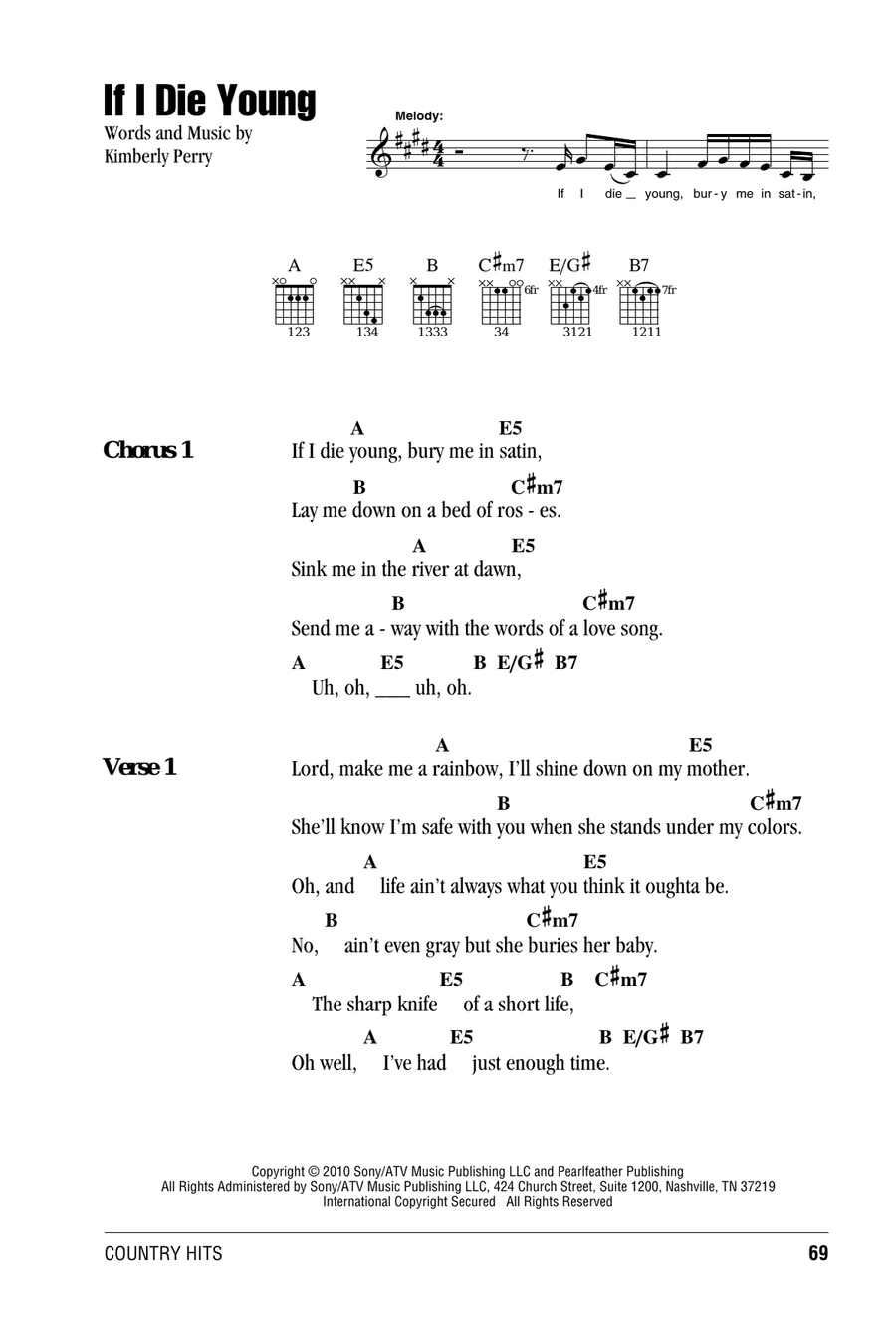 If I Die Young Acoustic Guitar scores gallery preview page 1