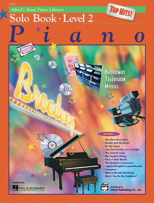 Book cover for Alfred's Basic Piano Library Top Hits! Solo Book & CD, Book 2