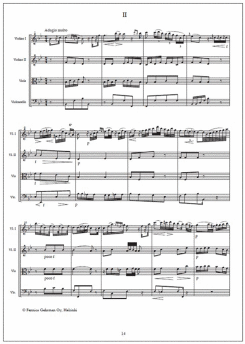 String quartet no. 6 - Score & parts