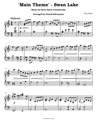 'Main Theme' from Swan Lake - Tchaikovsky (Easy Piano)