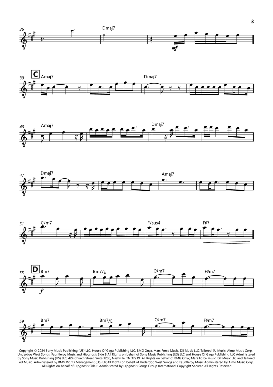 Die With A Smile Die With A Smile Piano scores gallery preview page 3