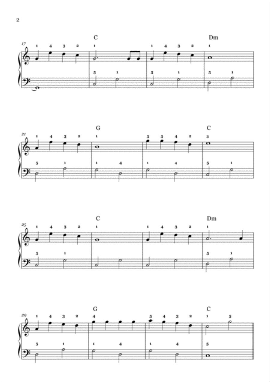 Jingle Bells Easy Piano scores gallery preview page 2