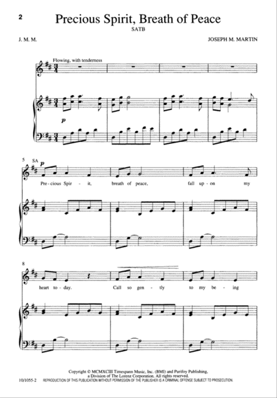 Precious Spirit, Breath of Peace 4-Part scores gallery preview page 2