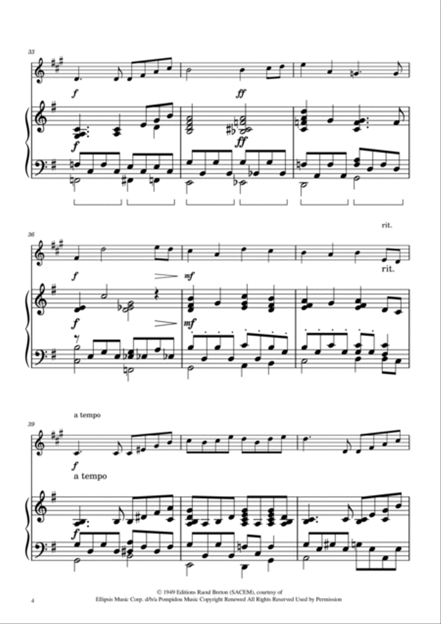 Hymne A L'amour B-Flat Clarinet scores gallery preview page 4