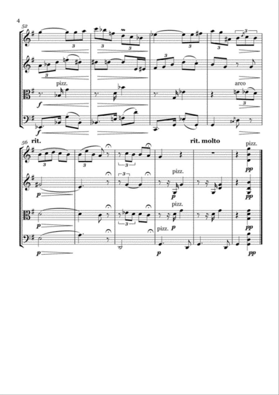 Albéniz Tango arranged for string quartet String Quartet scores gallery preview page 5