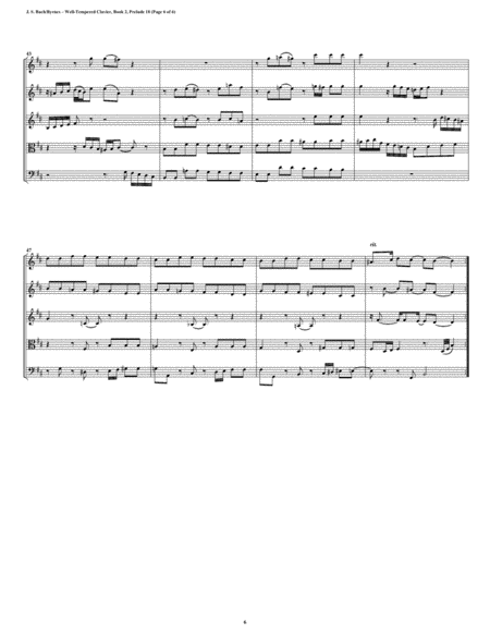 Prelude 18 from Well-Tempered Clavier, Book 2 (String Quintet) image number null