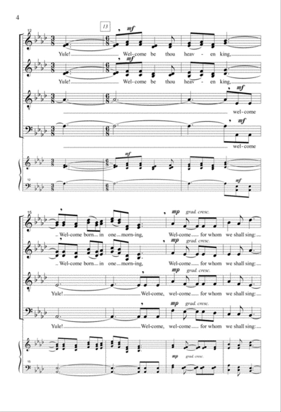 Welcome Yule 4-Part scores gallery preview page 3
