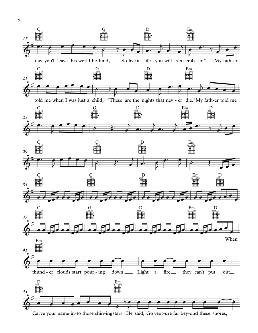 The Nights The Nights Piano, Vocal scores gallery preview page 2