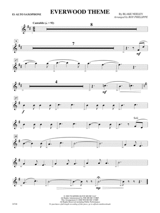 Everwood Theme: E-flat Alto Saxophone