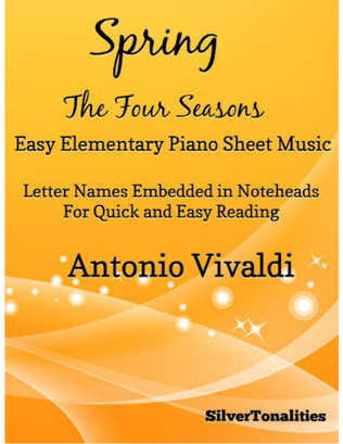 Book cover for Spring Four Seasons Easy Elementary Piano Sheet Music