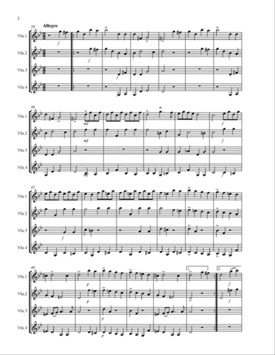 Corelli Christmas Concerto for 4 violins with score & parts Violin Solo scores gallery preview page 2