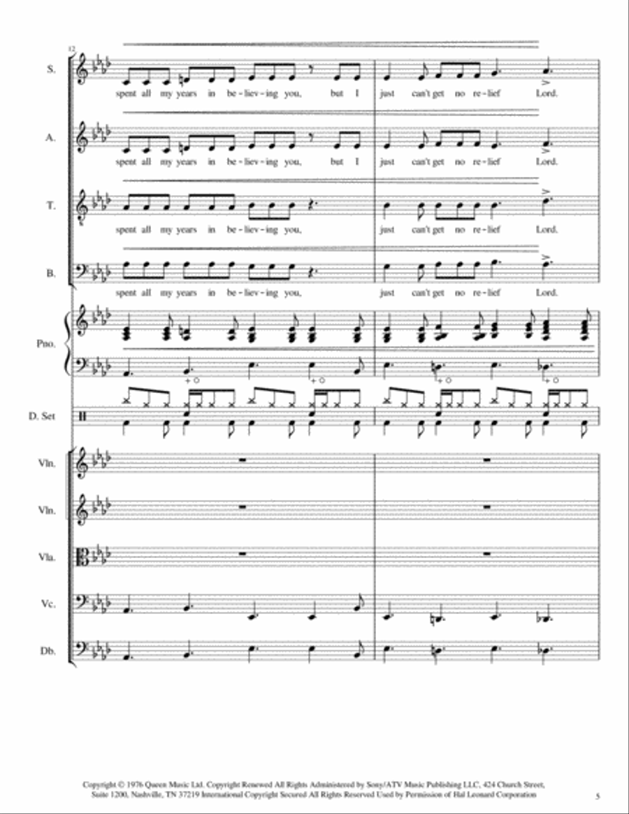 Somebody To Love Somebody To Love 4-Part scores gallery preview page 5