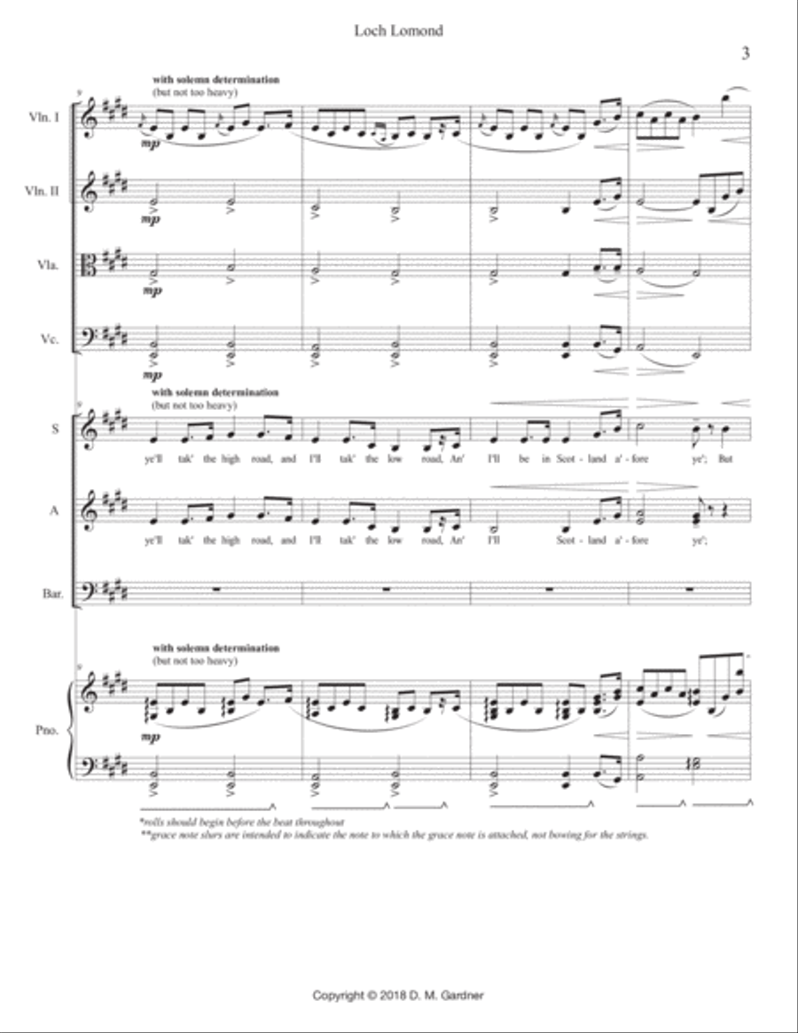 Loch Lomond - SAB and String Quartet (opt. piano) SAB scores gallery preview page 5