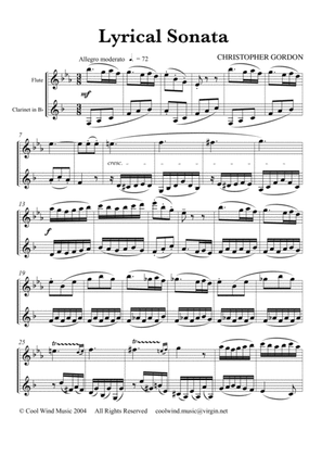 Lyrical Sonata (for Flute or Oboe and Clarinet in B flat)