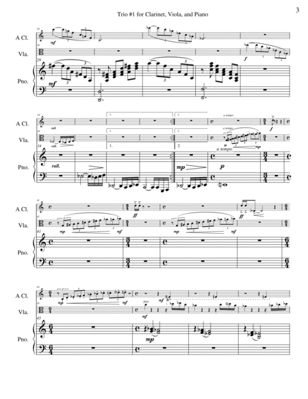 Trio #1 for Clarinet, Viola, and Piano