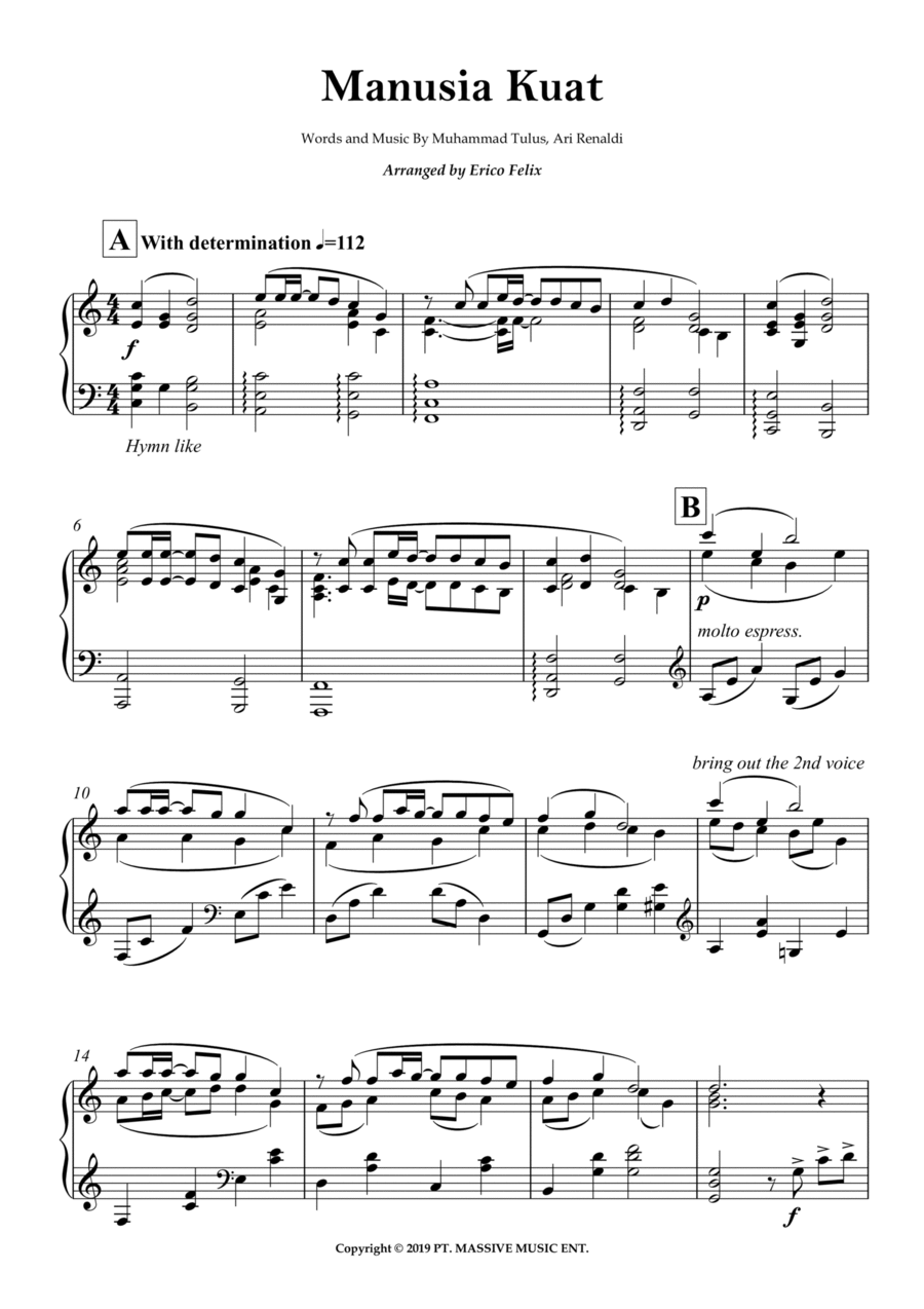 Manusia Kuat Piano Solo scores gallery preview page 1