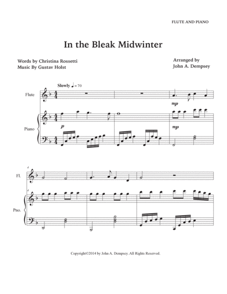 In the Bleak Midwinter (Flute and Piano) image number null