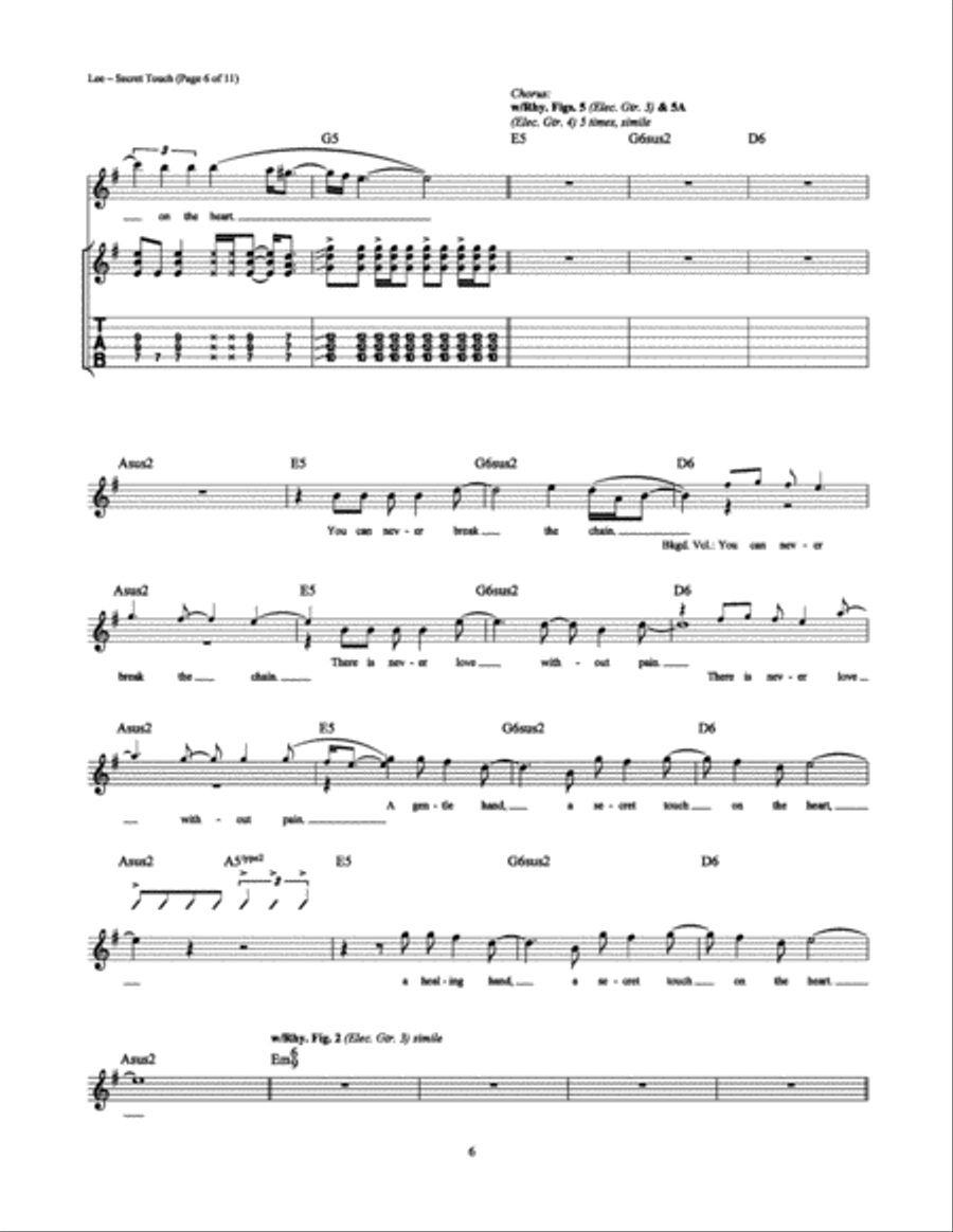 Secret Touch Electric Guitar scores gallery preview page 6