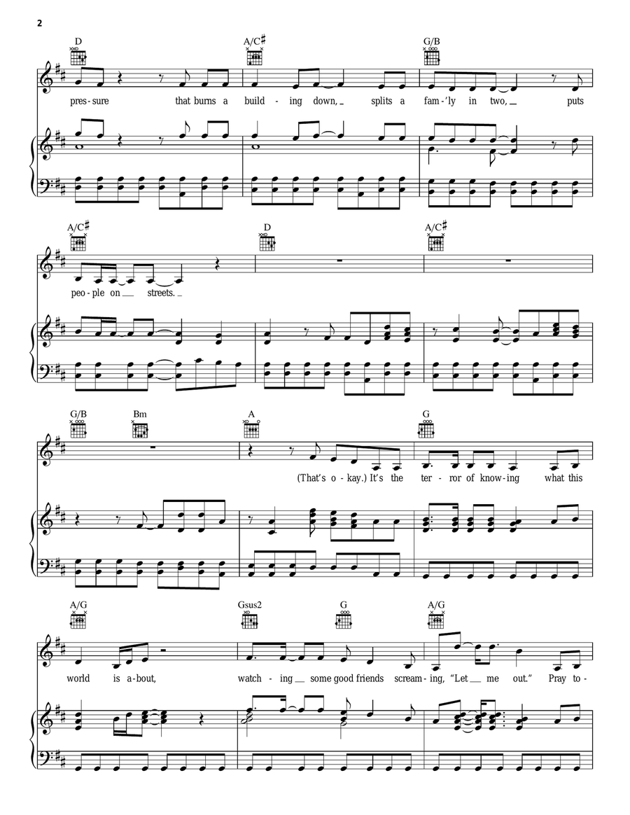 Under Pressure Under Pressure Acoustic Guitar scores gallery preview page 2