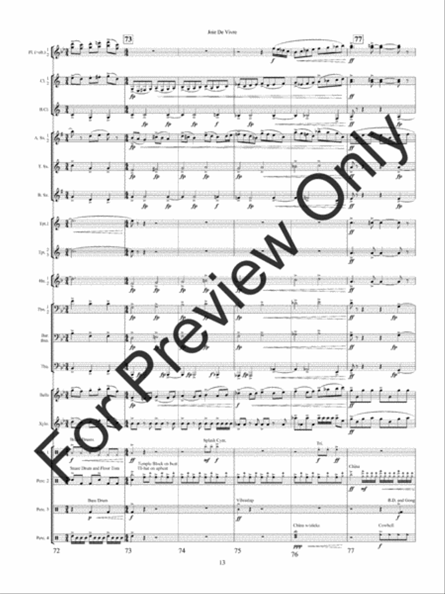 Joie De Vivre Concert Band scores gallery preview page 16