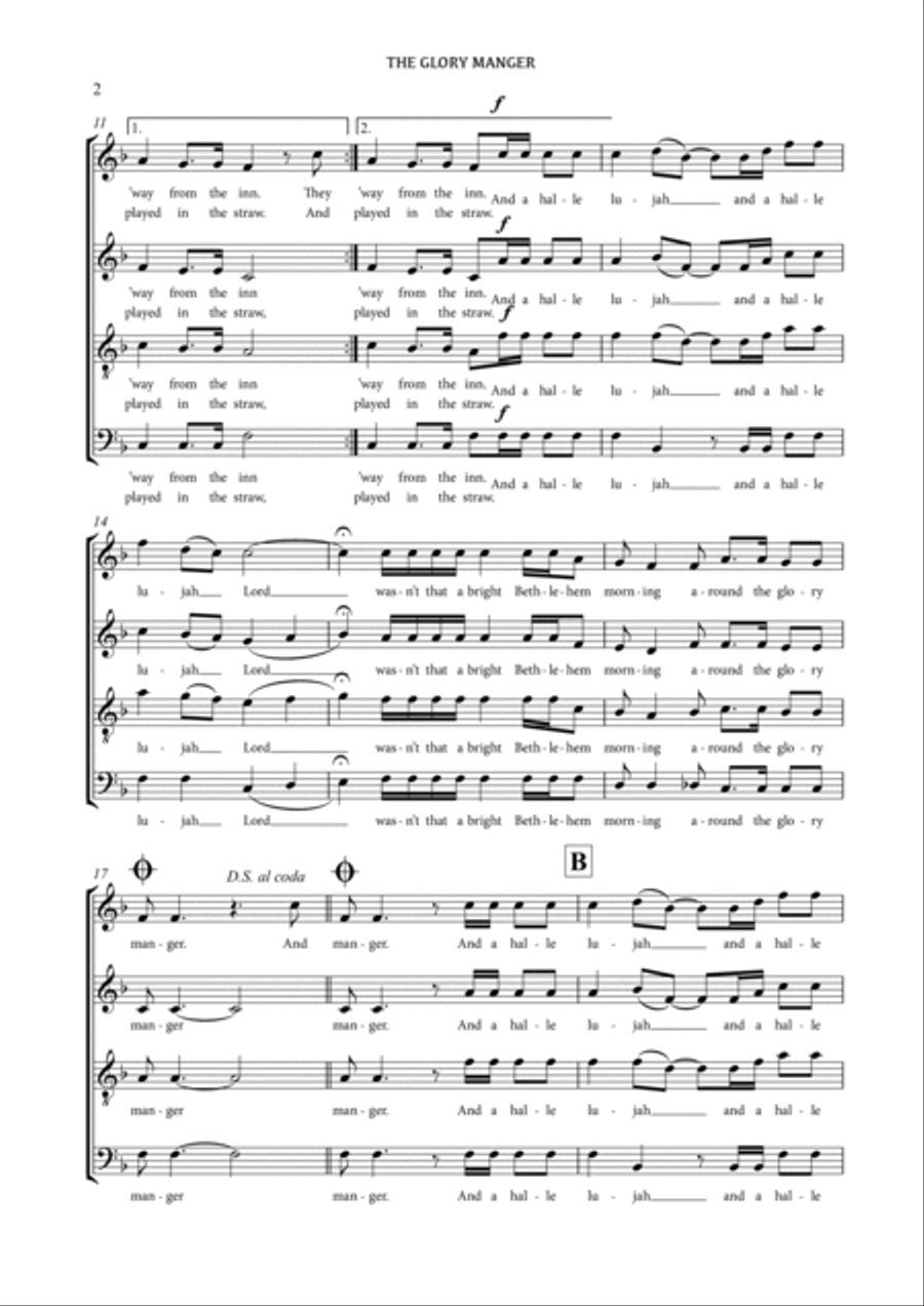 THE GLORY MANGER 4-Part scores gallery preview page 2