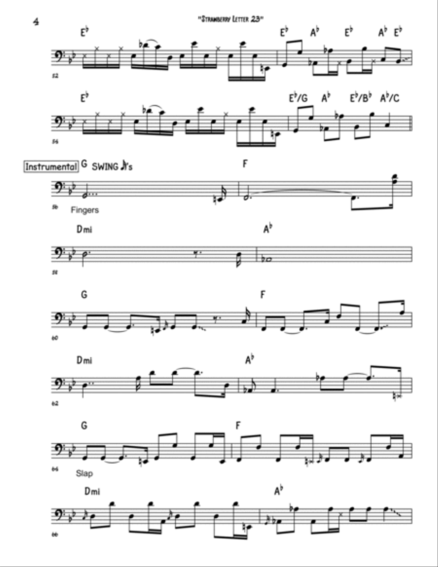 Strawberry Letter 23 Strawberry Letter 23 Bass Guitar scores gallery preview page 4