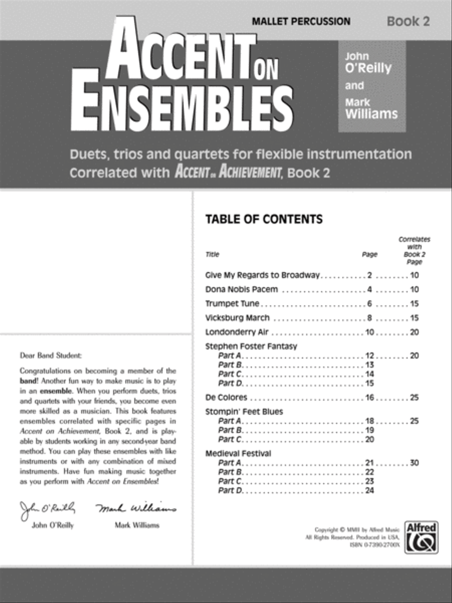 Accent on Ensembles, Book 2 Concert Band Methods scores gallery preview page 2