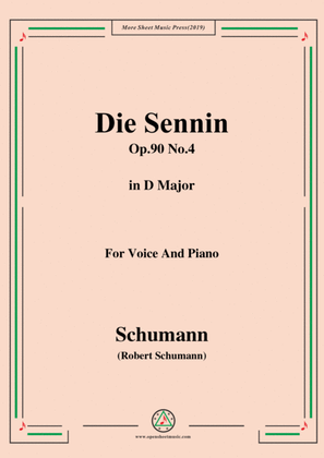 Book cover for Schumann-Die Sennin,Op.90 No.4,in D Major,for Voice&Piano