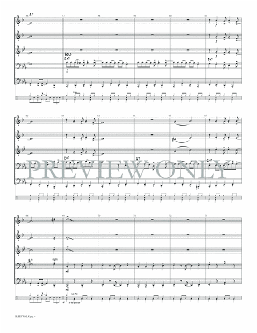 Sleepwalk Sleepwalk Brass Ensemble scores gallery preview page 6
