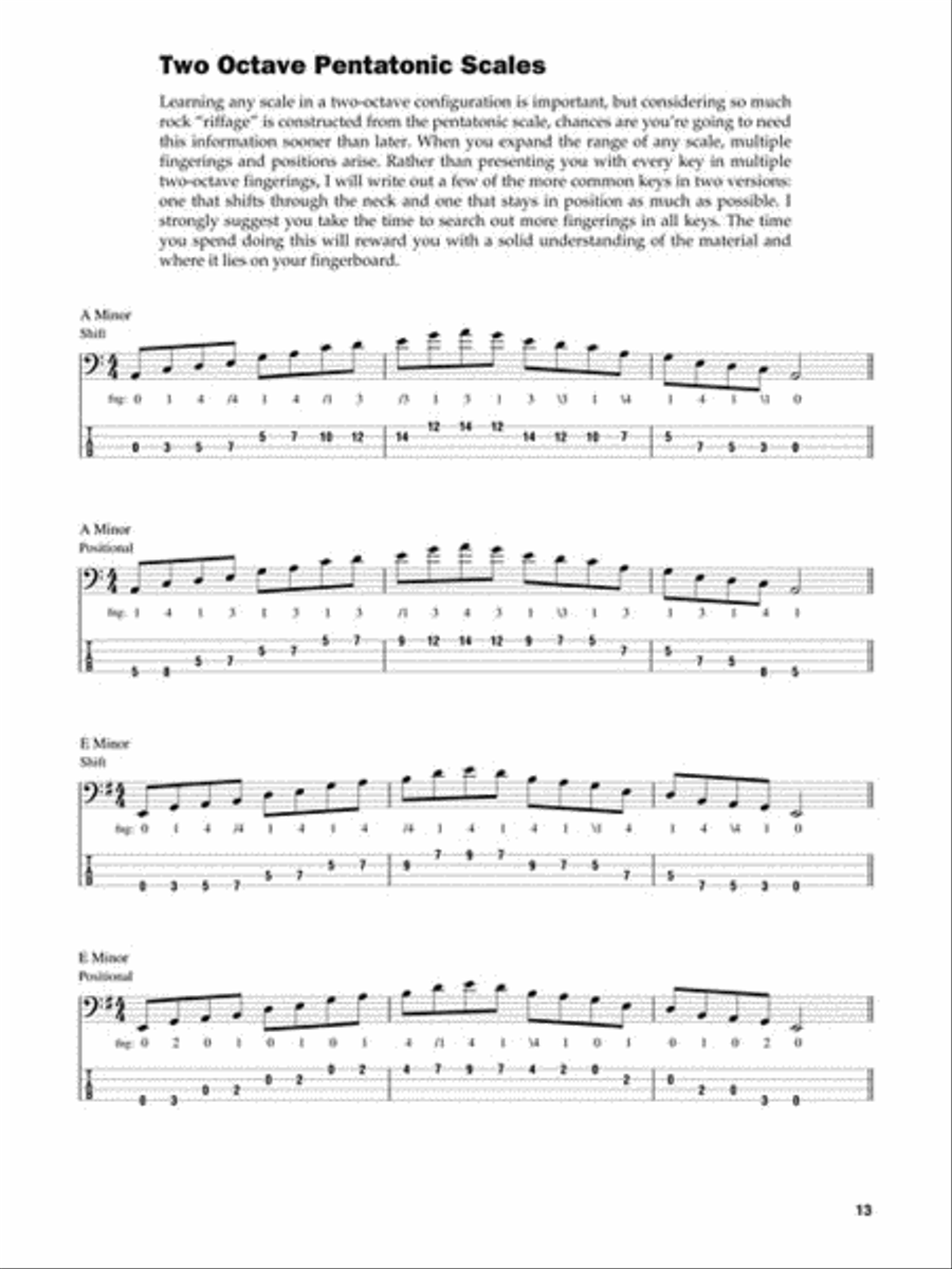 Pentatonic Scales for Bass Bass Guitar Tablature scores gallery preview page 5