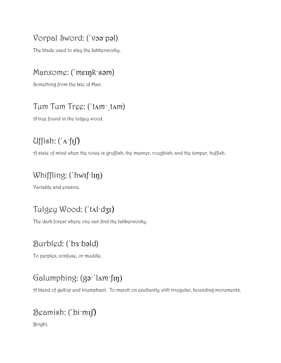 Jabberwocky 4-Part scores gallery preview page 5