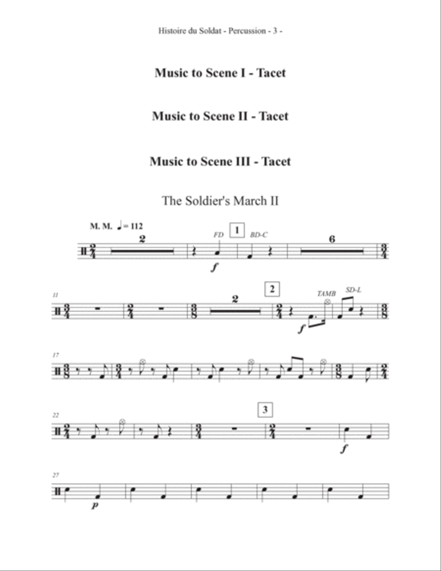 Histoire du Soldat Percussion Part Histoire du Soldat Percussion Part Chamber Music scores gallery preview page 4