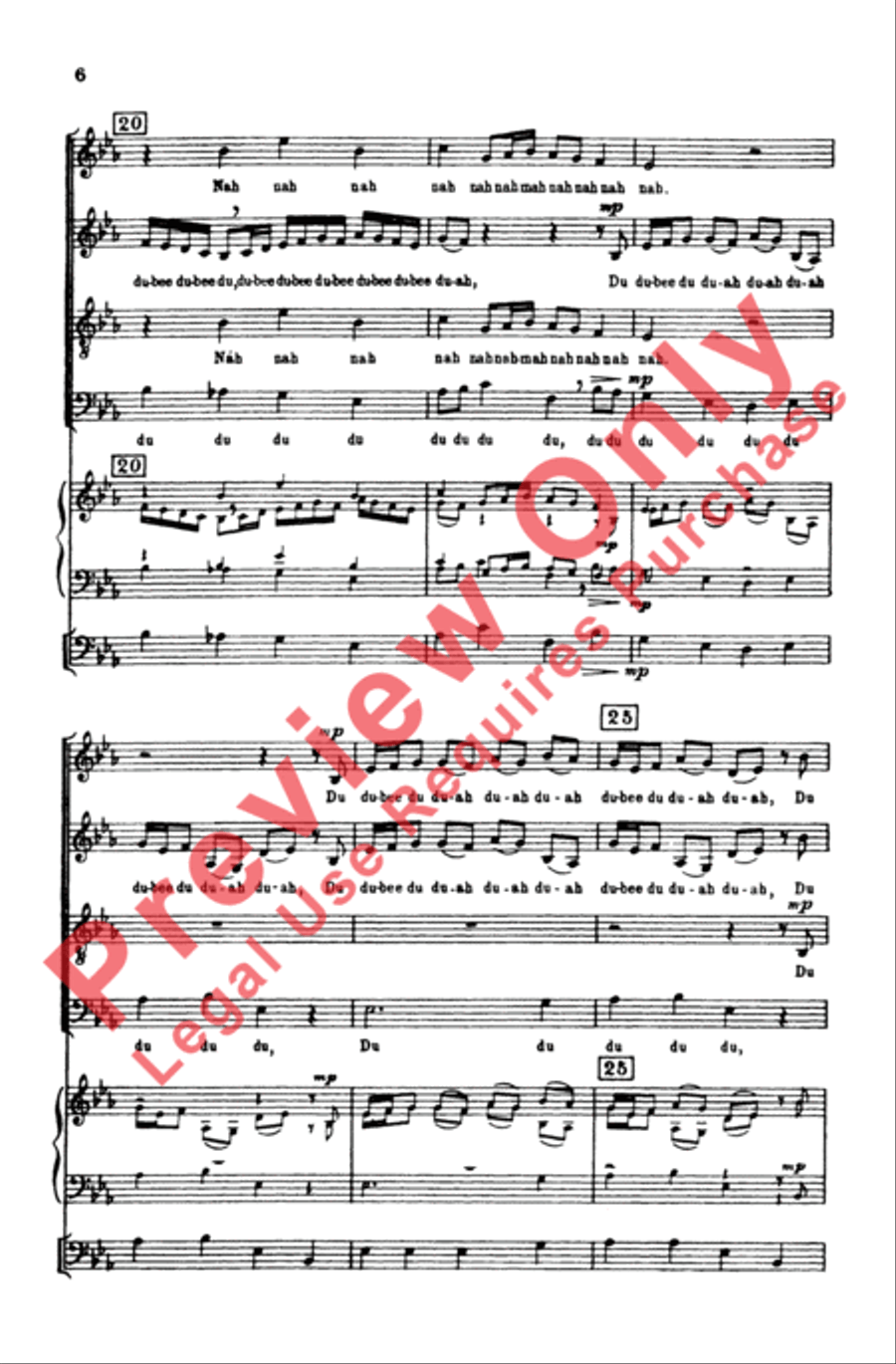Sleepytime Bach (Sleepers Wake, Cantata 140) 4-Part scores gallery preview page 6