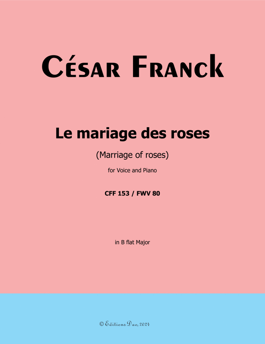 Le mariage des roses, by César Franck, in B flat Major Voice scores gallery preview page 1