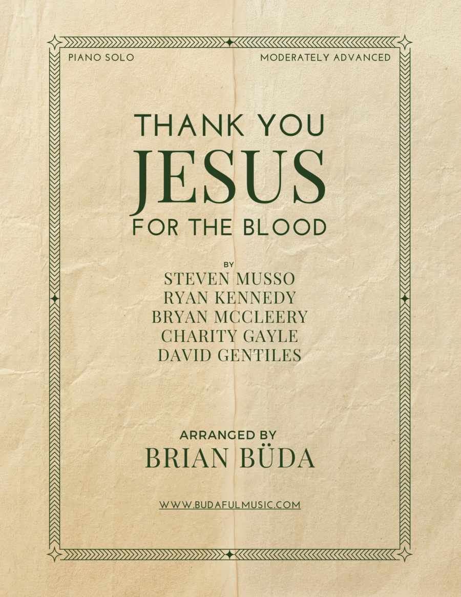 Thank You Jesus For The Blood Piano Solo scores gallery preview page 1