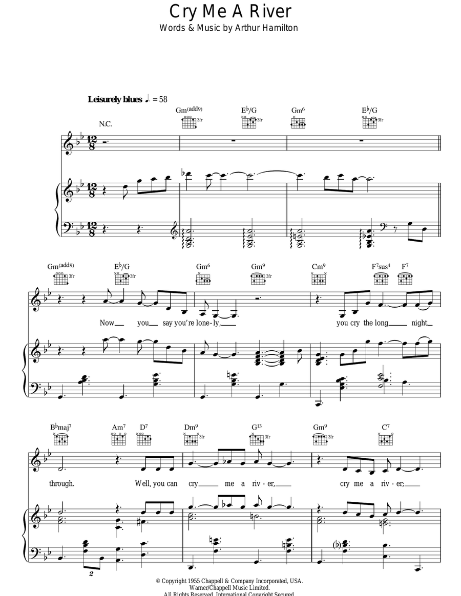 Cry Me A River Guitar scores gallery preview page 1