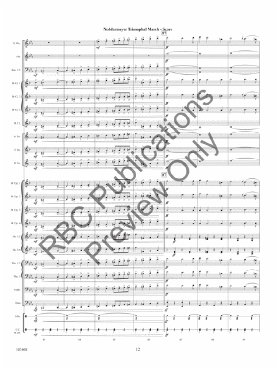 Neddermeyer Triumphal March (Score) Concert Band scores gallery preview page 15