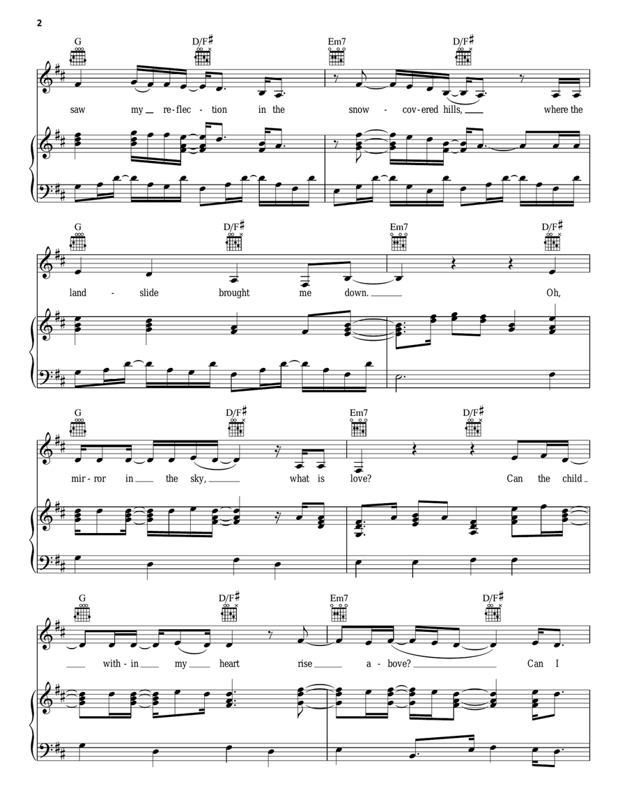 Landslide Piano, Vocal, Guitar scores gallery preview page 2