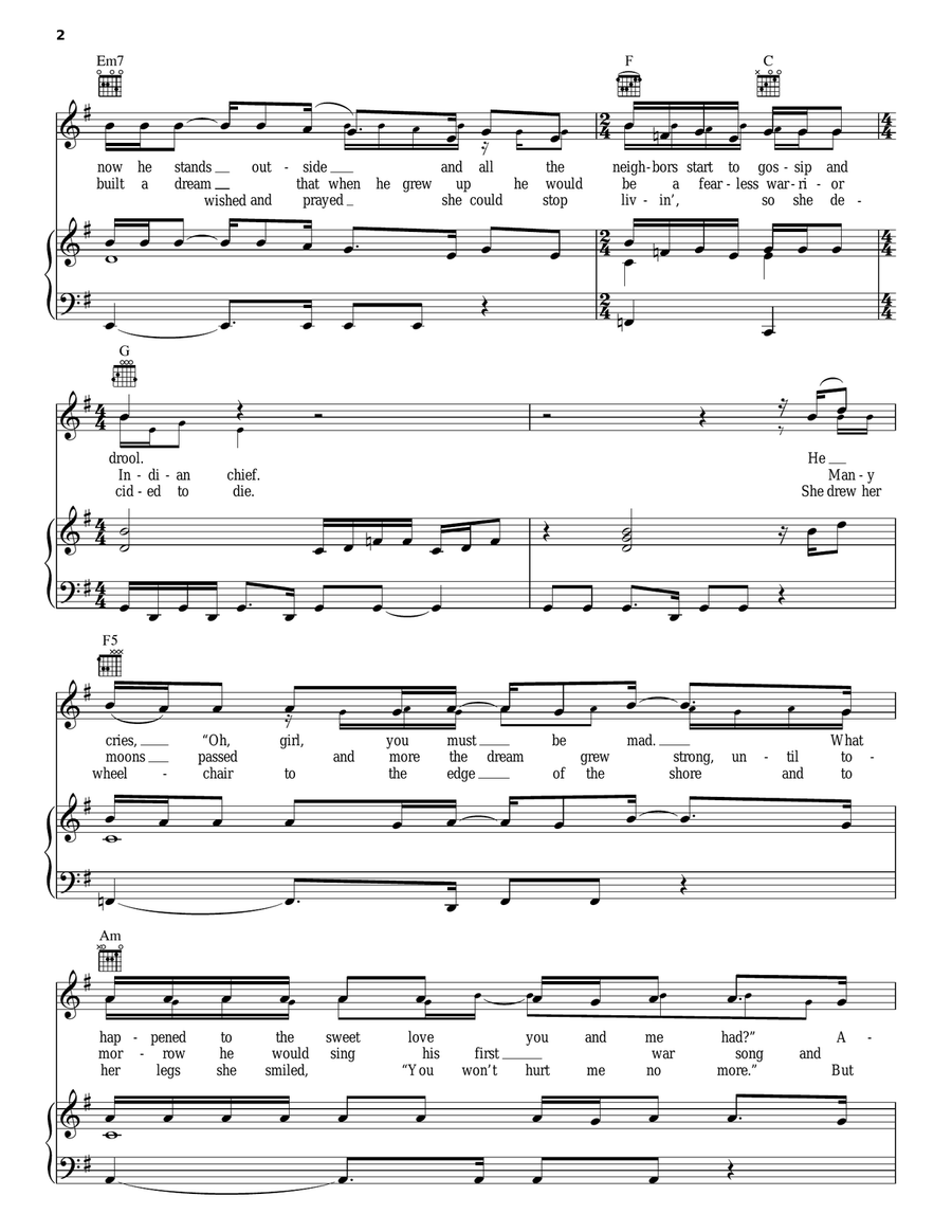 Castles Made Of Sand Piano, Vocal, Guitar scores gallery preview page 2