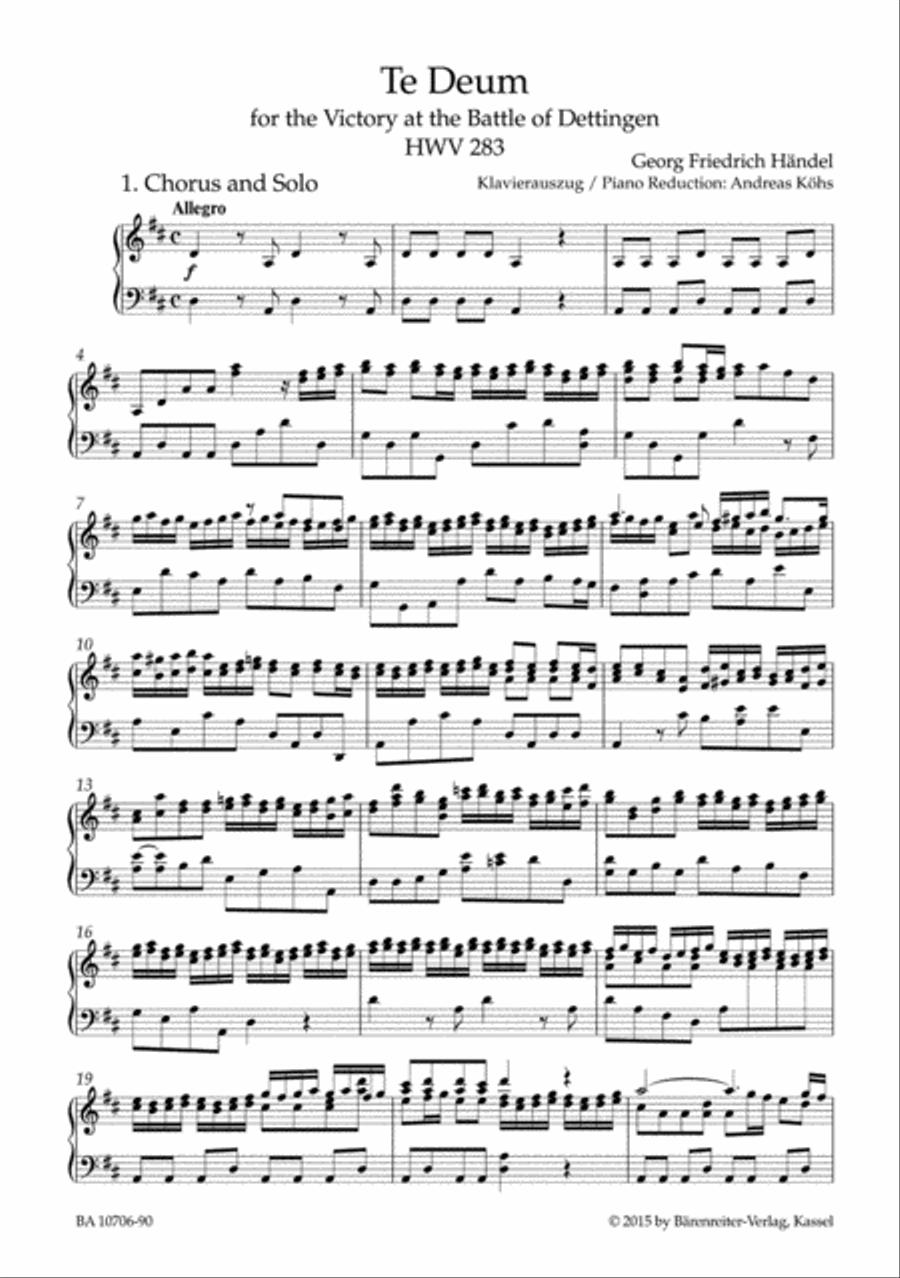 Te Deum for the Victory at the Battle of Dettingen HWV 283 SSATB scores gallery preview page 2