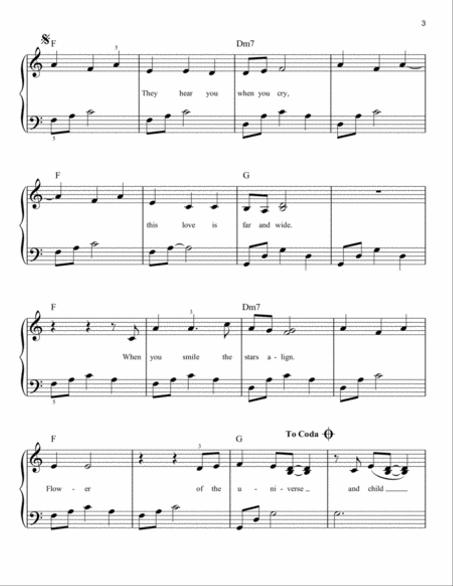 Flower Of The Universe (from A Wrinkle In Time) Easy Piano scores gallery preview page 3