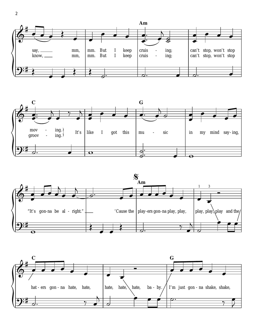 Shake It Off Easy Piano scores gallery preview page 2