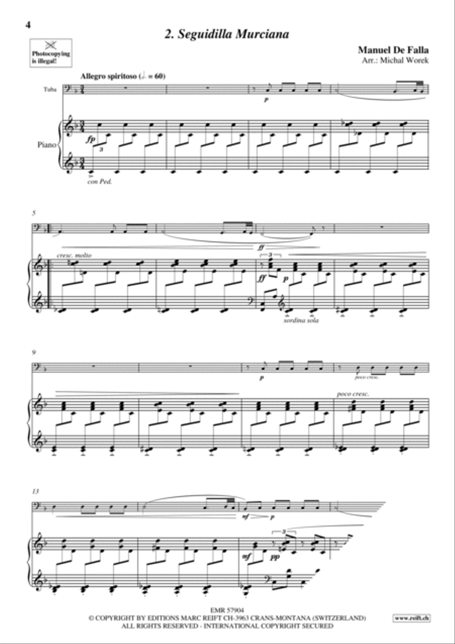 7 Popular Spanish Songs Tuba scores gallery preview page 5