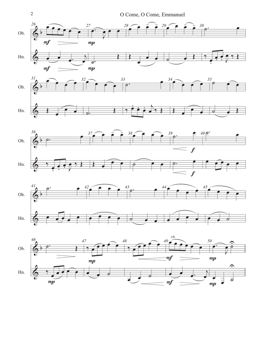 Three Christmas Duos for Oboe and French Horn Woodwind Duet scores gallery preview page 4