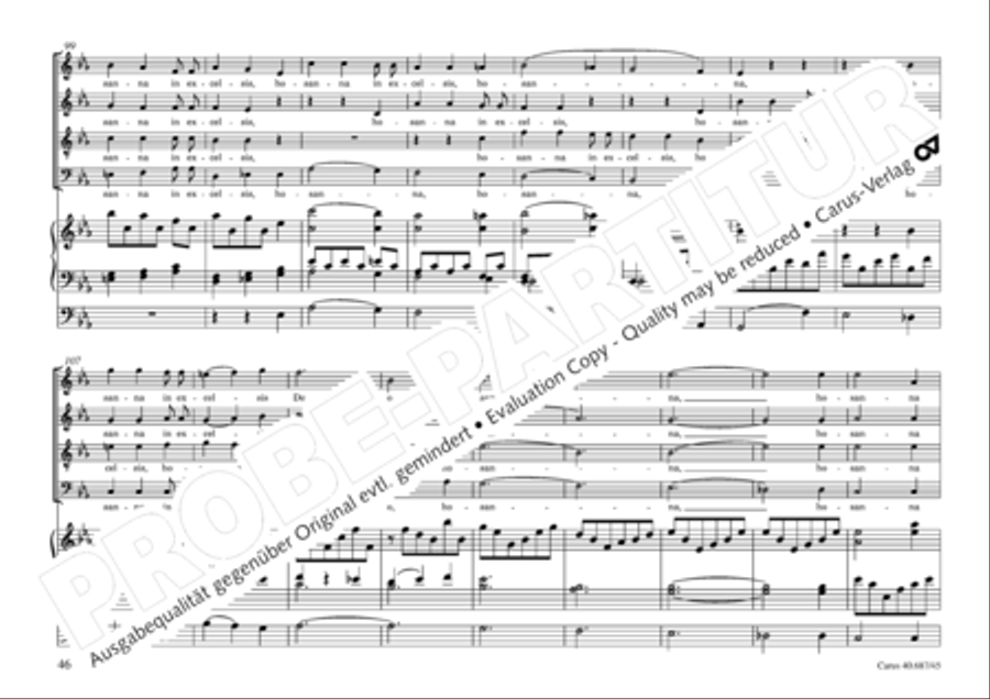 Missa sacra C Minor 4-Part scores gallery preview page 47